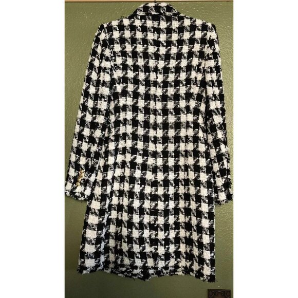 **Zara** Houndstooth Double Breasted Coat Size Medium NWT - Picture 3 of 7